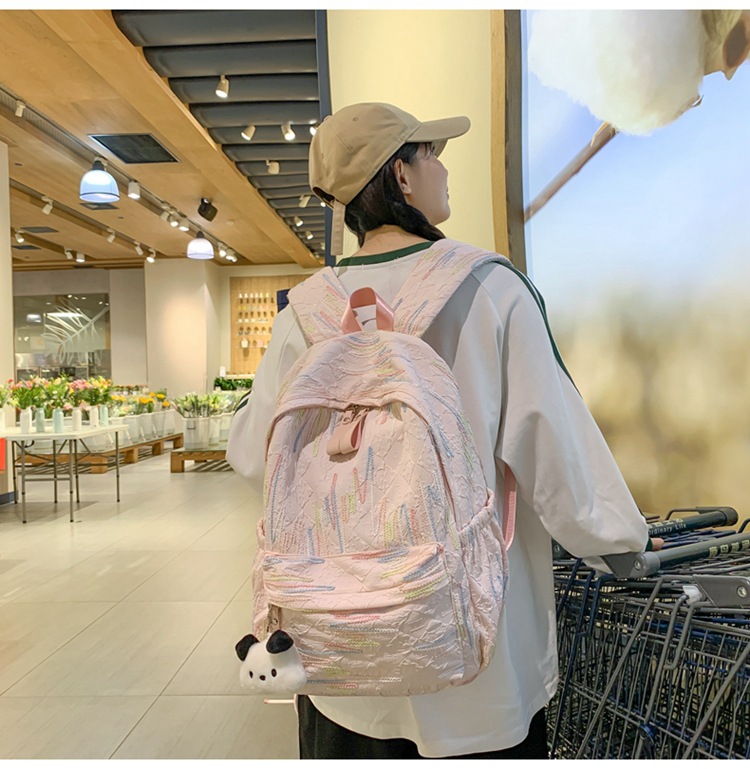 双肩包女生出游可爱少女简约大学生百搭轻便时尚春游中学上课书包详情31