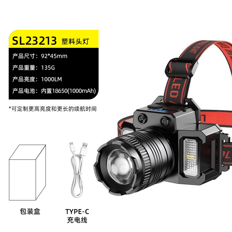 Wholesale of new cross-border 2025 sensor headlamps with intense brightness, long battery life, outdoor charging and fishing led lighting pic 8