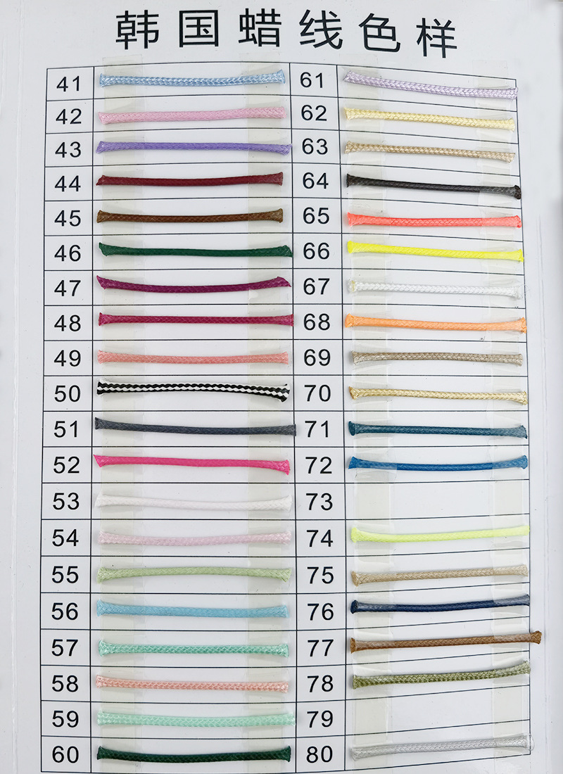Factory direct sales of eco-friendly DIY leather rope necklaces and bracelets, multi-color hand-woven wax rope and wax thread, Korean round wax thread pic 2