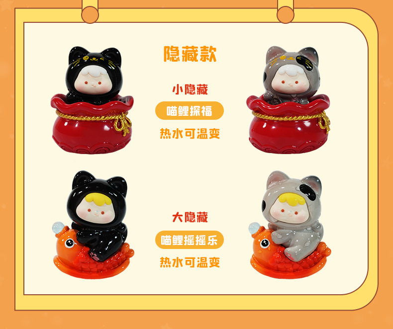 崽崽喵运宝盒潮玩盲盒可爱桌面装饰品新年送祝福小礼物吉祥小挂件详情3