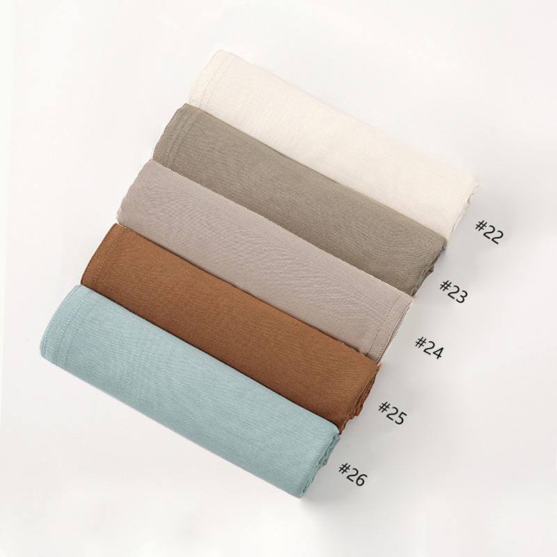 秋季新款纯色热销马来印尼人棉头巾  单色宽边薄款莫代尔透气围巾详情5