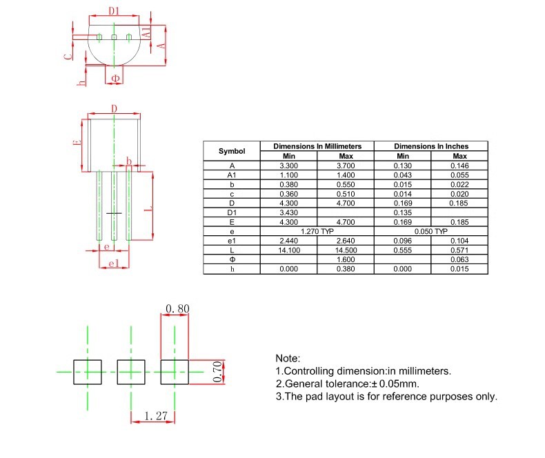 2SC945 C1815 C828A 2SA733 A1015 NPN/PNP三极管 TO-92/SOT-23 pic 8