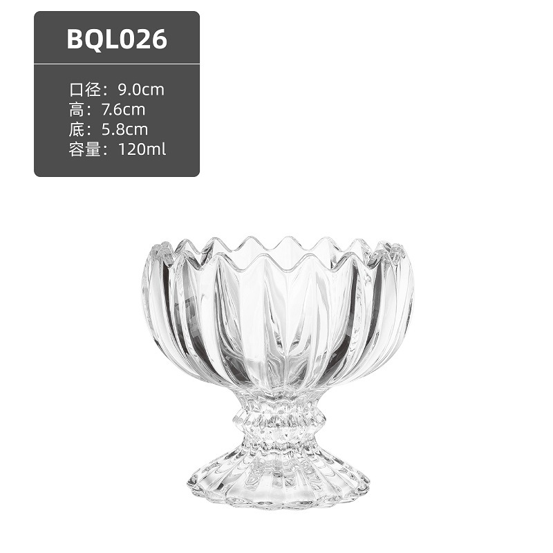 定制矮脚冰淇淋杯玻璃杯喝水杯子奶茶杯饮品杯冰激凌杯家用商跨境详情3