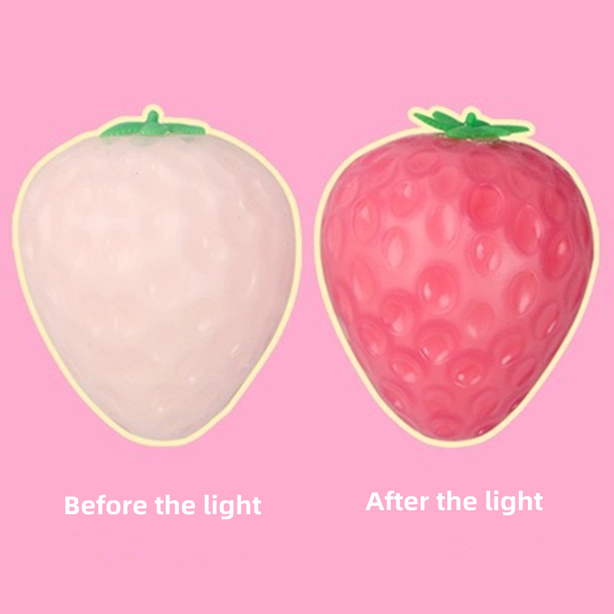 跨境热卖变色草莓减压玩具温变草莓解压捏捏乐TPR玩具地摊货源详情3