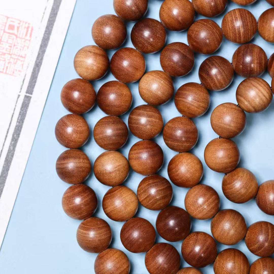 佛具用品印度老山檀香老料0.8*108颗多圈佛珠念珠男女款手串精品详情7