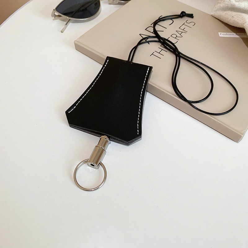 长款皮质抽拉钥匙包穿搭挂件挂脖皮牌项链挂眼镜钥匙扣小众配饰潮详情7