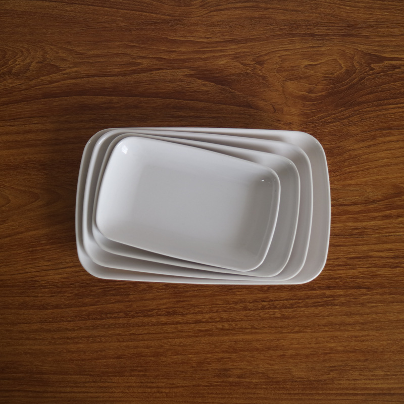 White melamine thickened oval plates, den-shaped plates, barbecue plates, stir-frying plates, snack plates, roast meat plates, in stock, factory wholesale pic 15