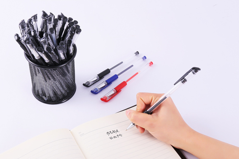 文具欧标中性笔办公黑色签字笔0.5mm子弹头学习用品批发学生水笔详情10