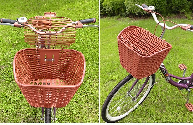 通勤自行车编织车筐电动车公路车车篓通用骑行配件车篮子加厚前筐详情10