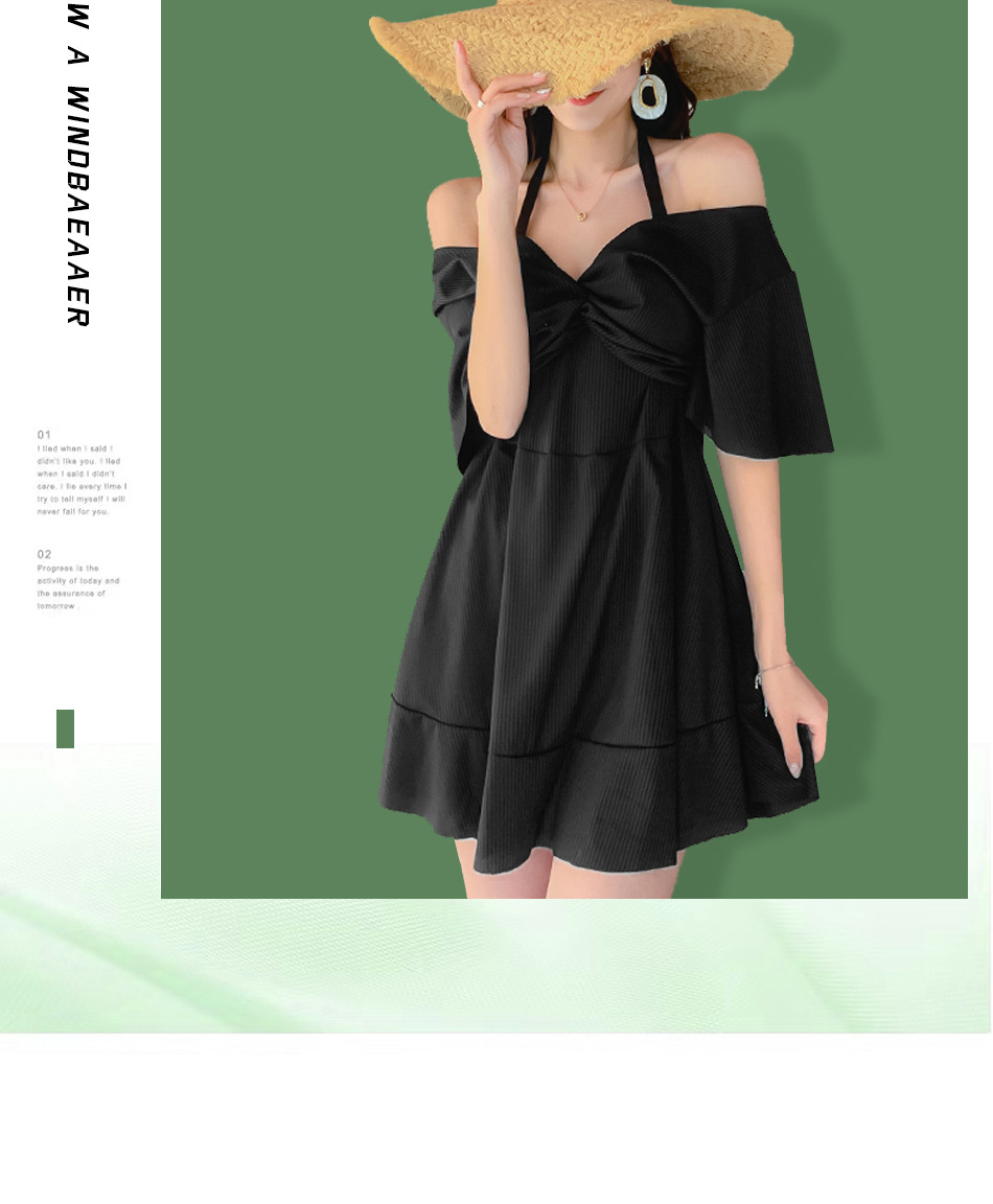 Hot-selling plus-size swimsuits for overweight women and girls, conservative and slimming one-piece dresses, hot spring swimming swimsuits, sexy swimsuits wholesale -038857 pic 6