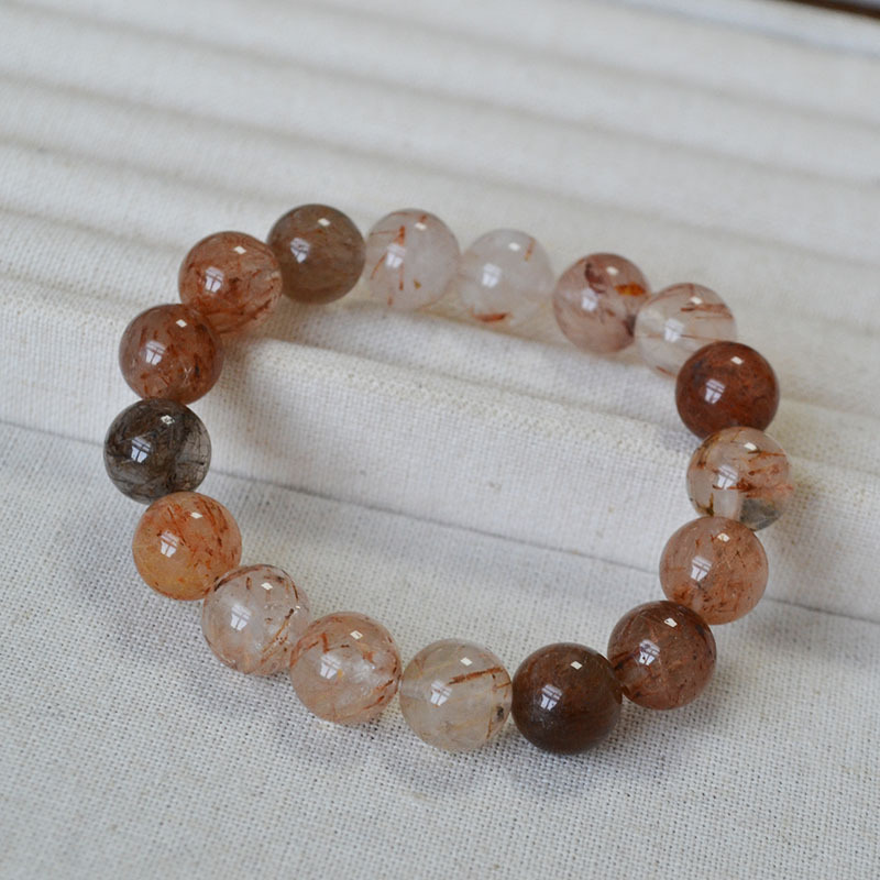 新中式复古10mm红发晶串珠手链女时尚百搭手串小众高级感手串批发详情7