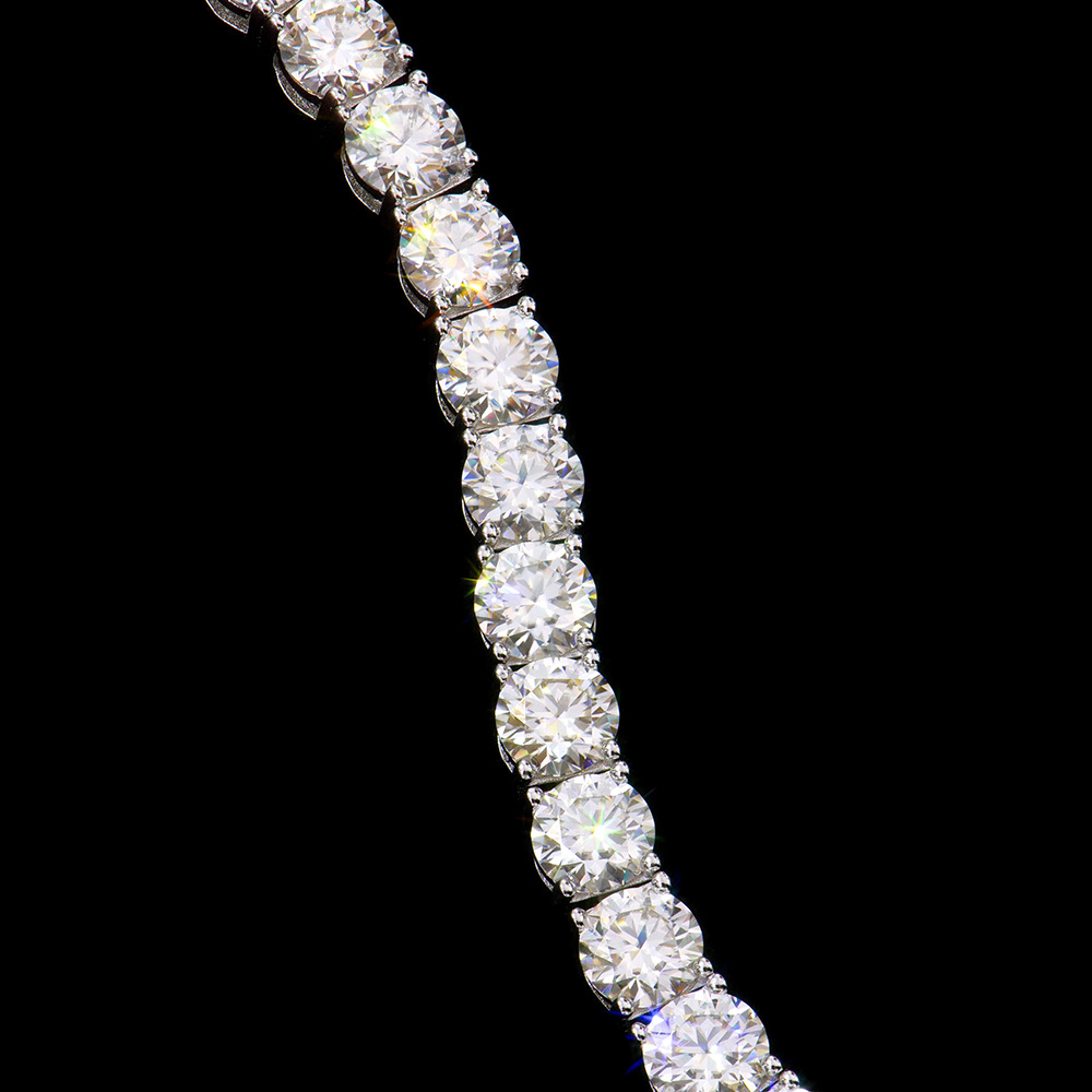 欧美风男士纯银手链2到6毫米跨境饰品S925莫桑石首饰痞帅送男友详情18