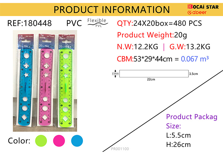 20cm mano tender regla 30cmPVC regla flexible puede doblar puede doblar color gráfico regla logotipo personalizado fabricantes de comercio exterior pic 4