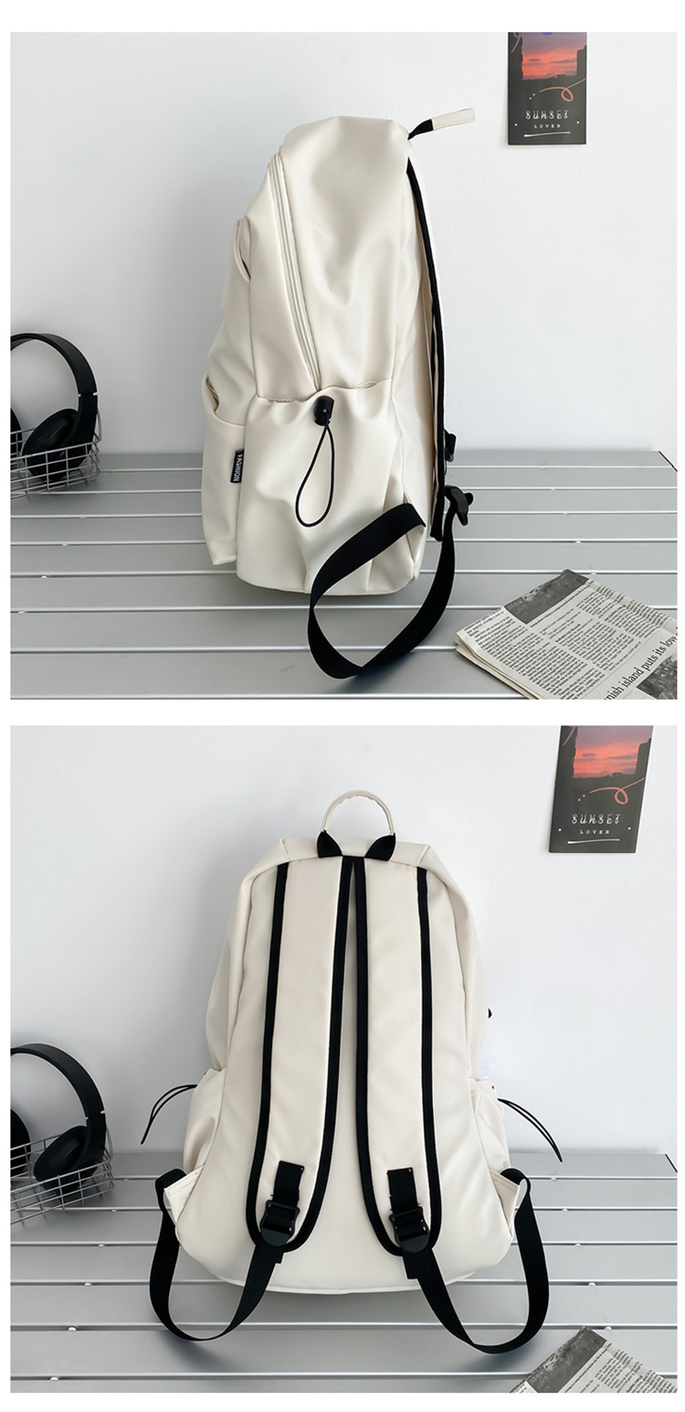 中大学生书包女潮流褶皱双肩包男批发 学院风情侣休闲耐用双肩包详情25