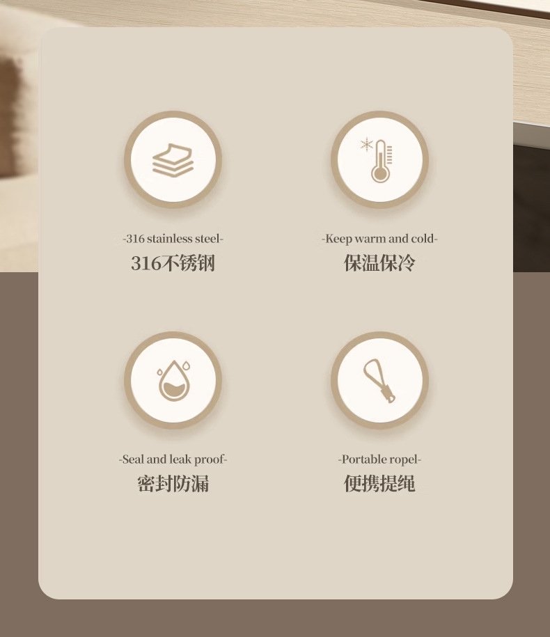 Simple press-type bouncing direct drinking cup, 316 stainless steel insulated, portable high appearance level water cup for female students pic 3