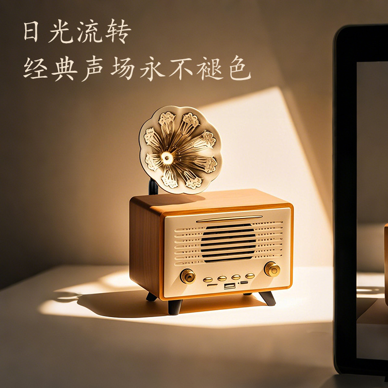 G3000蓝牙音箱迷你无线高音低音响复古台式木质插卡U盘播放高音质详情14