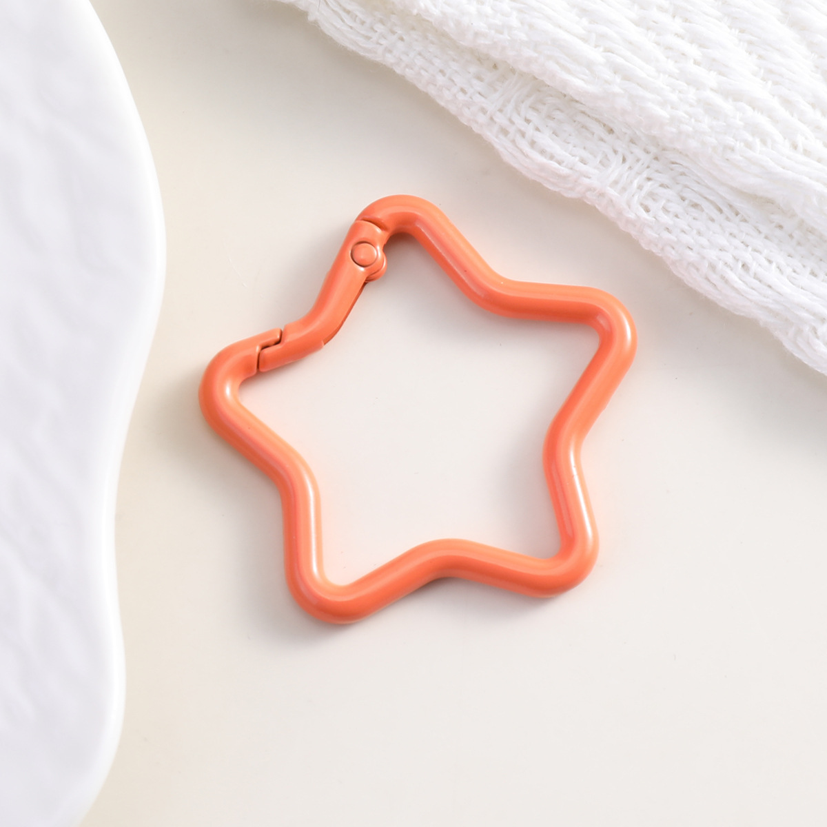 彩色五角星弹簧扣开口环 diy饰品配件箱包挂饰合金烤漆星星钥匙扣详情11