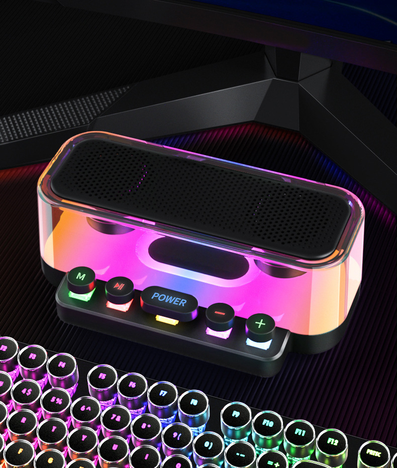 Z6 Phantom Color Light Bluetooth Speaker, mechanical button operation, all-in-one e-sports punk style audio gift speaker pic 5