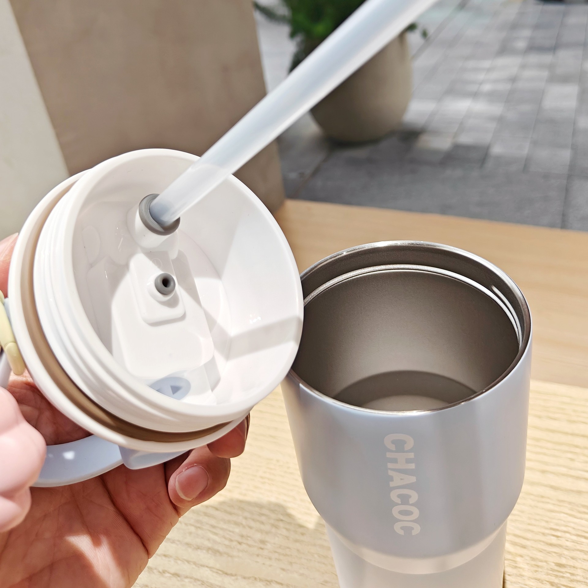 时尚渐变真空保温杯简约女士大容量咖啡杯便携手提杯子礼品杯批发详情12