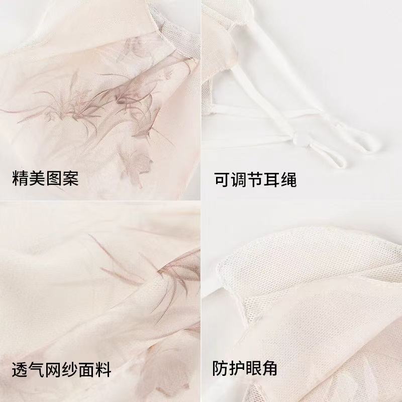  国潮防晒口罩女士 防紫外线可清洗防晒面罩透气保暖显脸小面纱女详情2