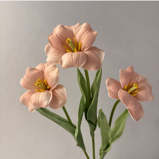 PU开口笑郁金香仿真假花手感保湿婚庆用花摄影道具装饰摆件仿真花详情13