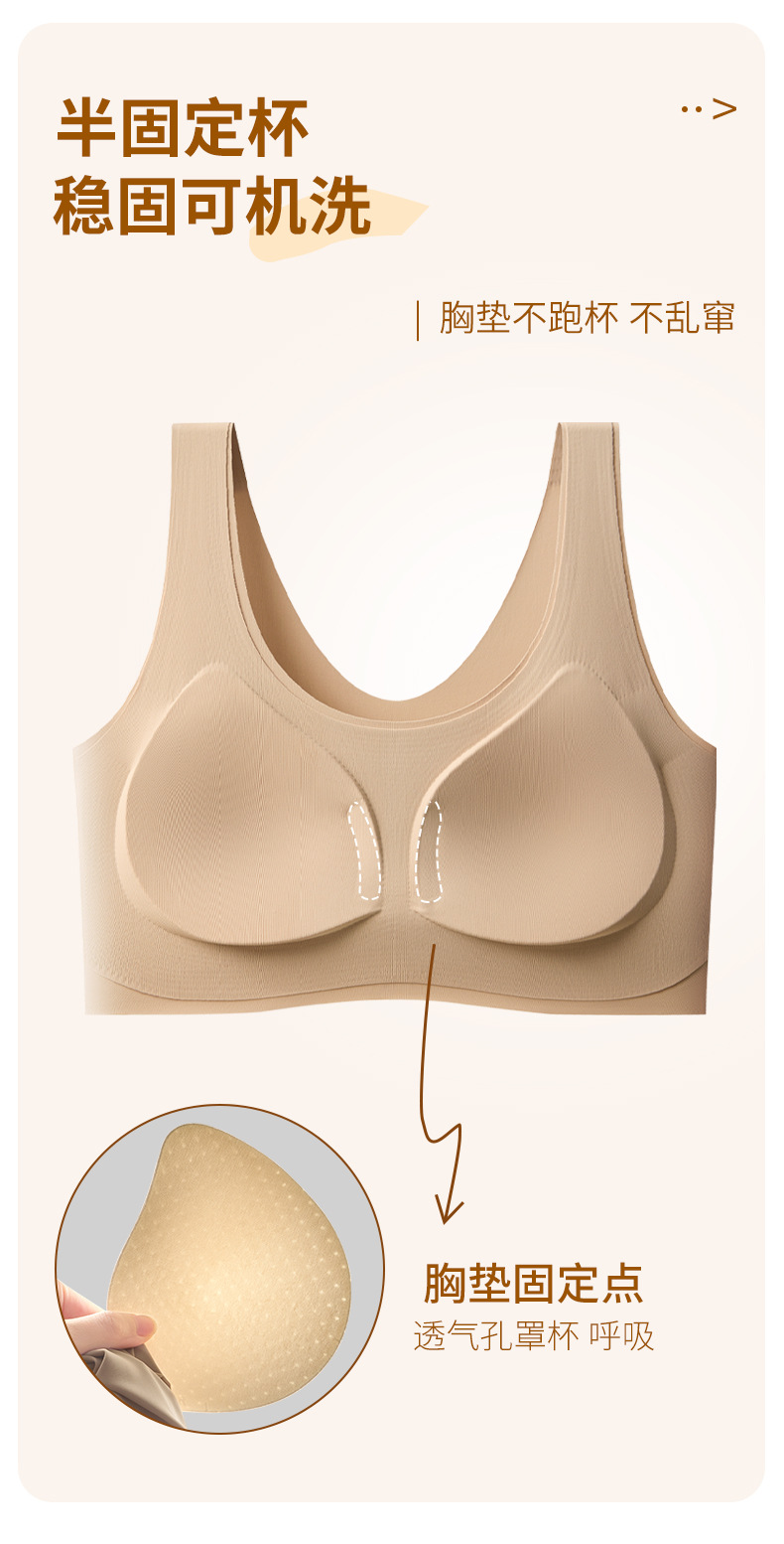 无痕粉底液隐形内衣女小胸聚拢收副乳背心式无钢圈运动美背文胸罩详情13