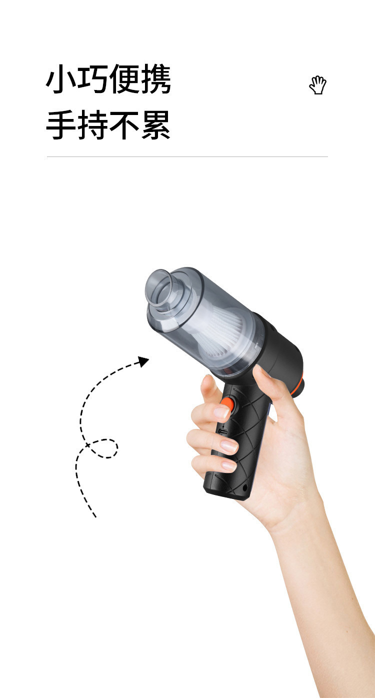 Handheld, standing, blowing and suction integrated mini cordless vacuum cleaner for both home and car, portable car vacuum cleaner, easy to suck at any time pic 10