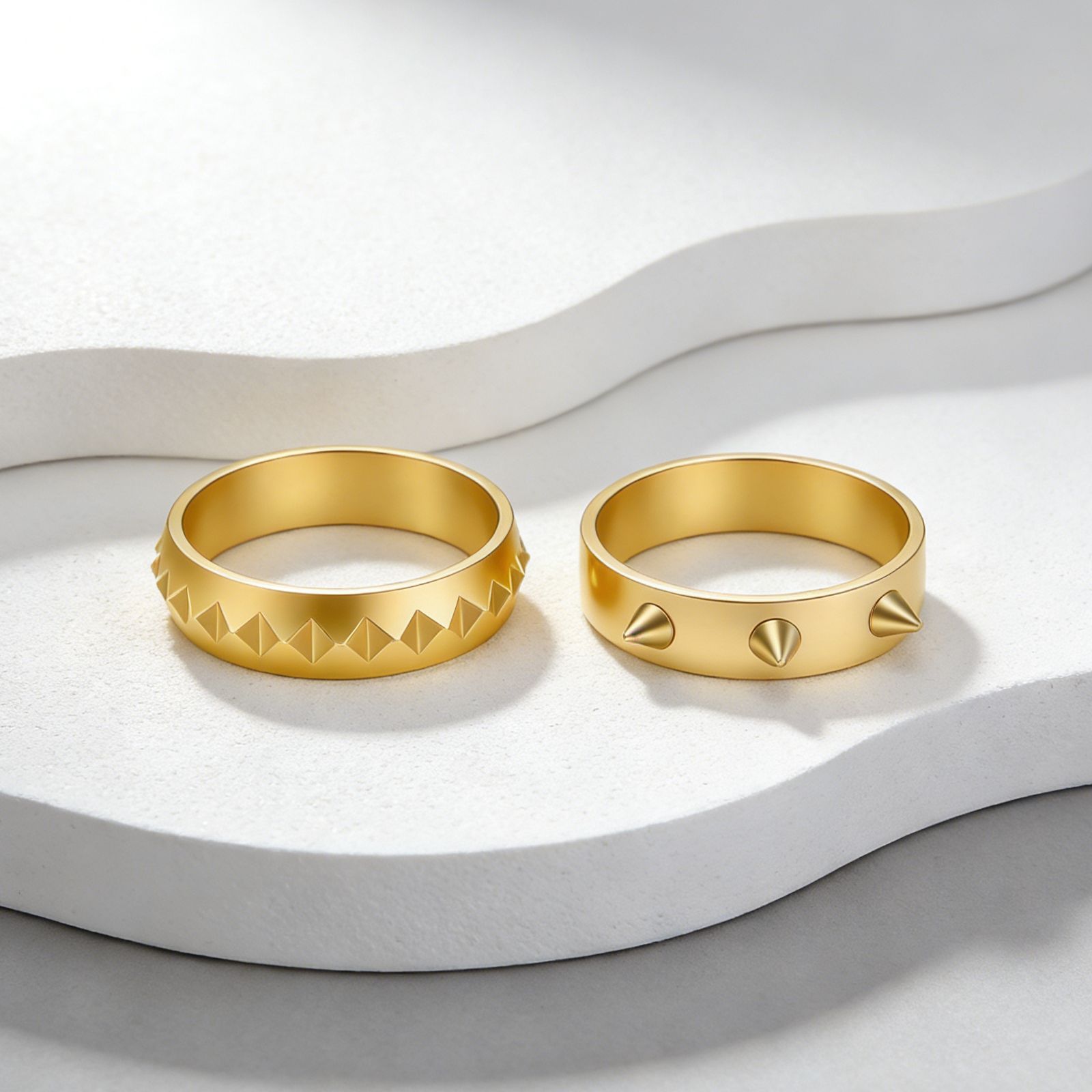 European and American punk-style self-defense and anti-wolf ring, 3-nail emergency defense ring, 18k electroplated couple jewelry for men and women pic 6