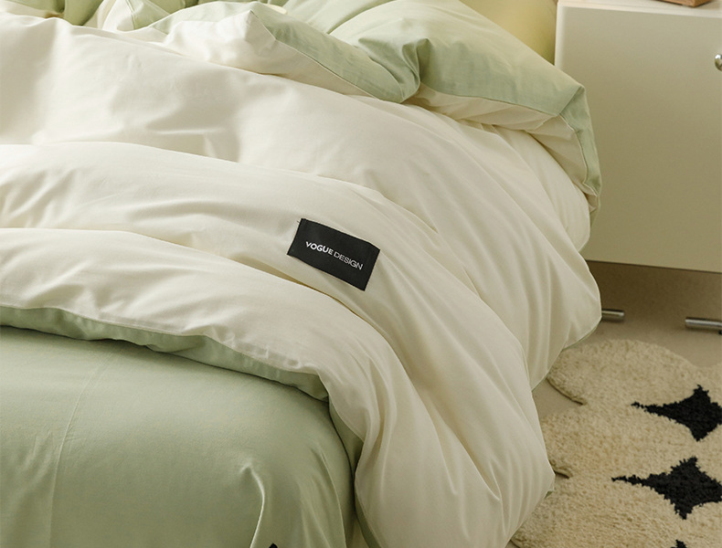 全棉100纯棉四件套轻奢简约长绒棉床单被套无印风学生宿舍三件套4详情9