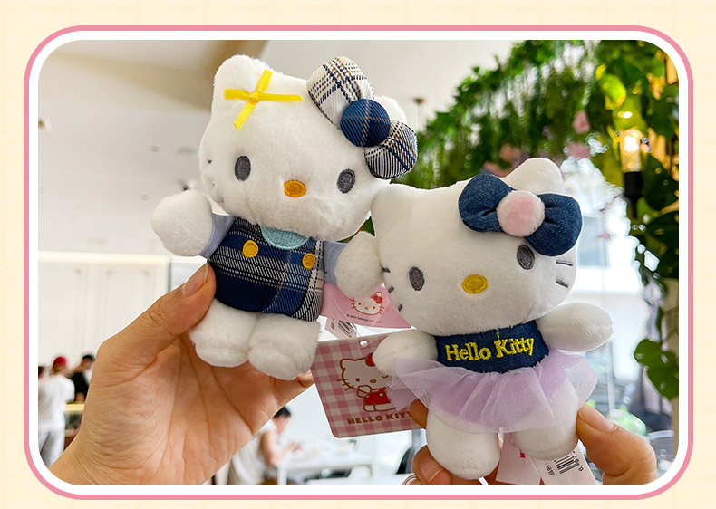 正版三丽鸥hellokitty毛绒挂件kt凯蒂猫小玩偶公仔钥匙扣书包挂饰详情22