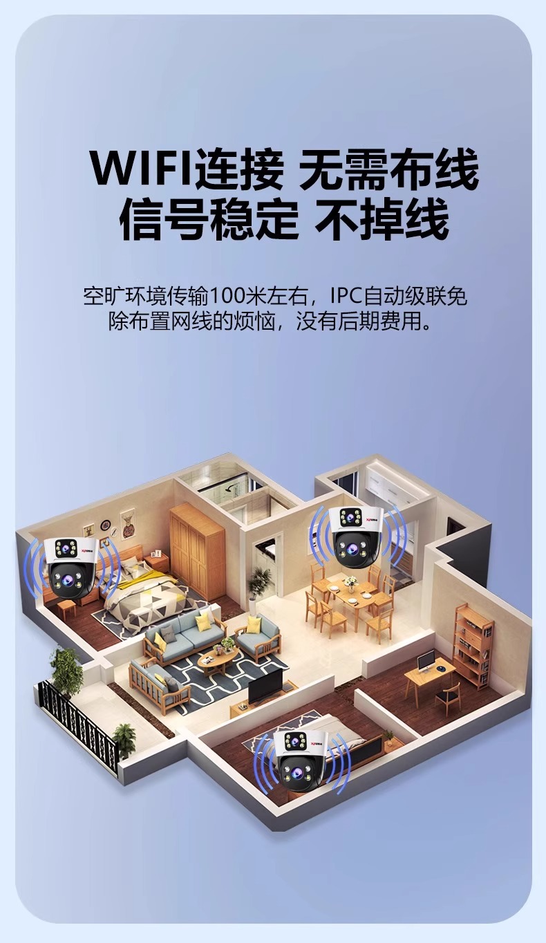 The home monitor for camera surveillance can provide night vision, indoor monitoring camera network, high-definition intelligent wireless WIFI pic 21