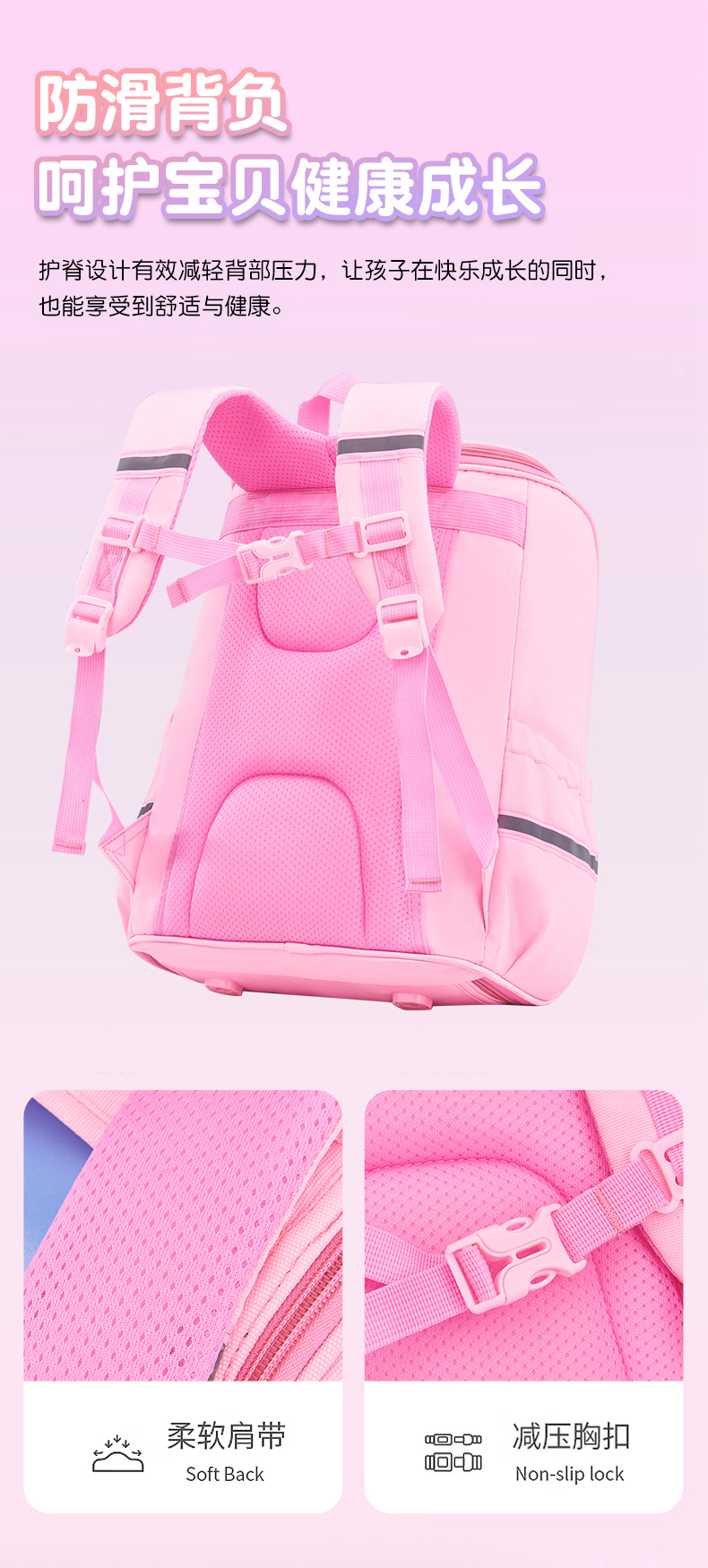 识汇小学生书包一二三到六年级女生儿童女童防水减负护脊2025新款详情3