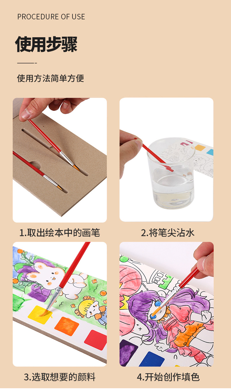 Decale Art Coloring Book, all-in-one doodle picture book, paint brush, Sketchbook, DIY Drawing book, Scratch card pic 8