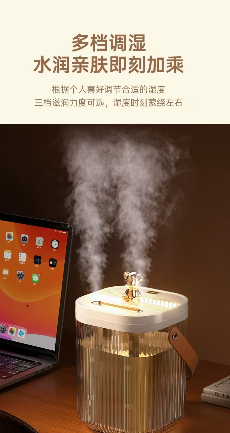 2L large-capacity humidifier, dual spray for home use, pregnant women, infants, bedrooms, household air purification, small spray desktop pic 8