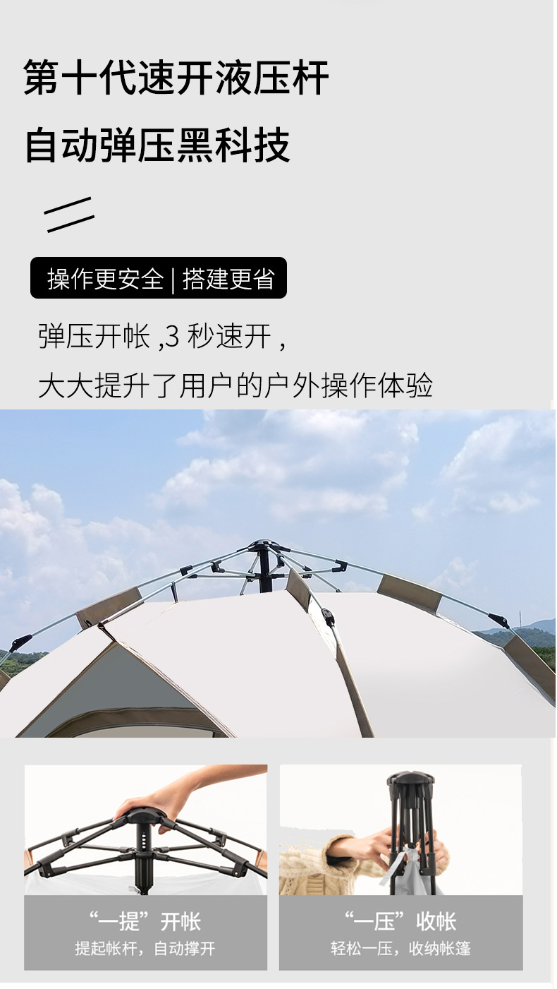 家庭出游推荐天幕帐篷露营充气帐篷户外便携大容量详情5