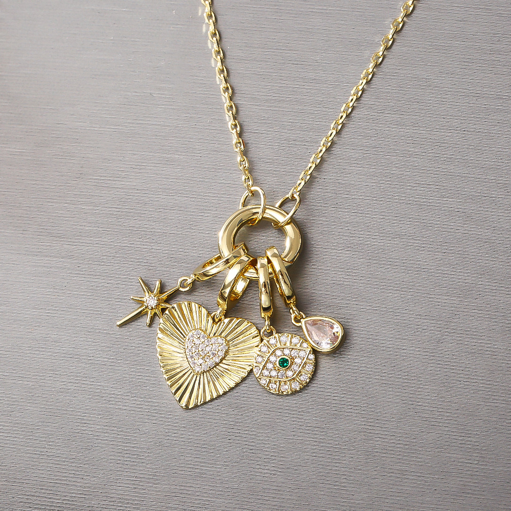 轻奢高级感铜镀真金爱心项链小众设计个性百搭网红爆款时尚锁骨链详情1