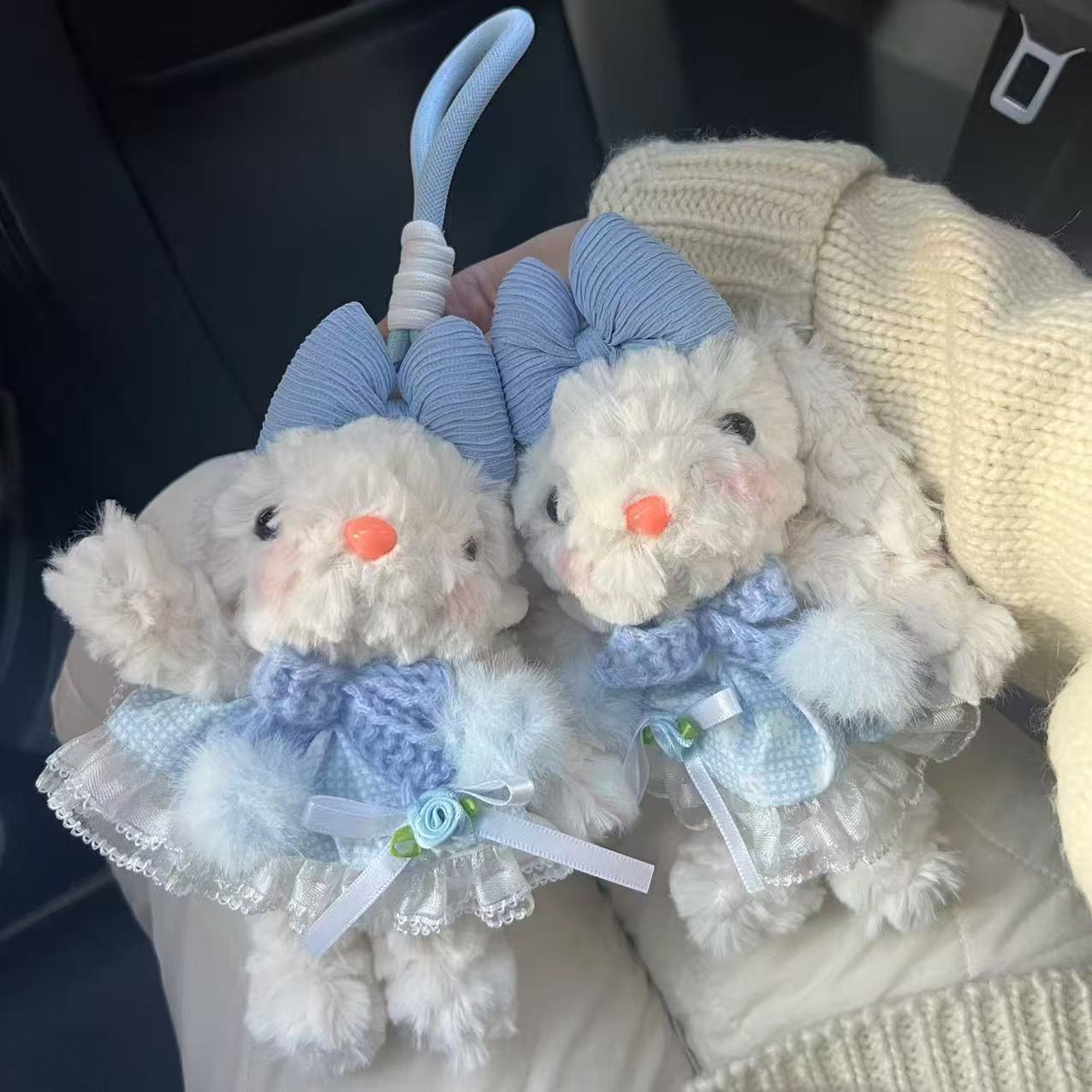 垂耳兔毛绒玩具钥匙扣挂件兔子情侣书包小挂饰生日礼物娃娃机公仔详情3