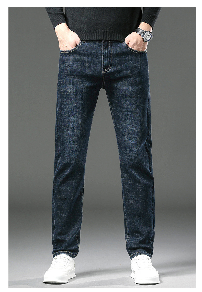 Comfortable straight-leg jeans for men, slim and form-fitting summer fashion jeans pic 9