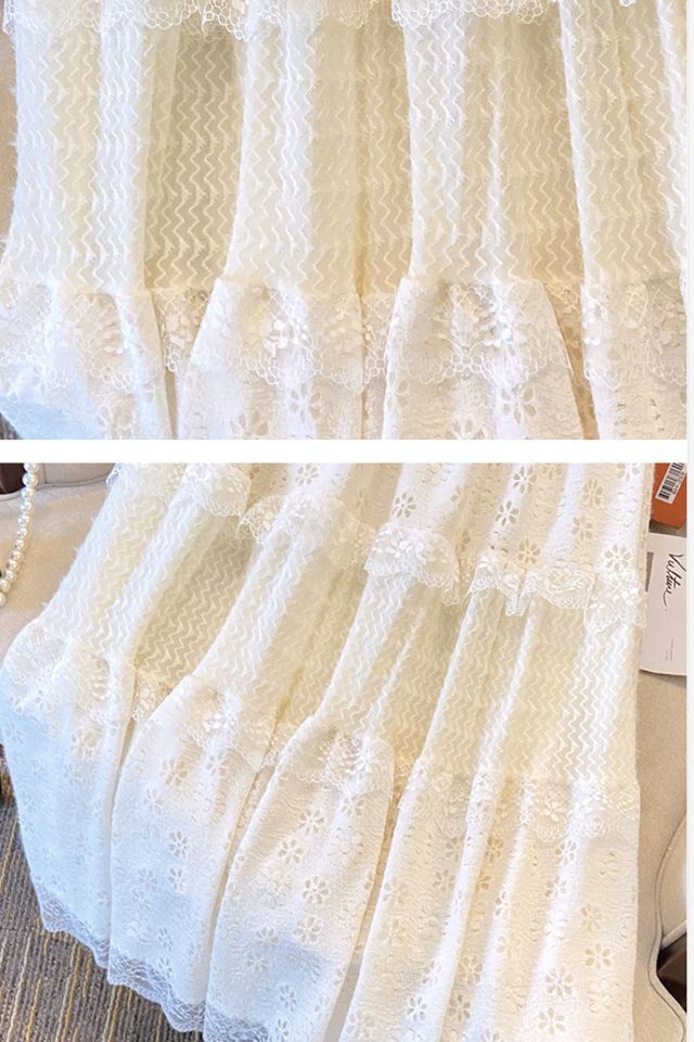 寻款法式春夏蕾丝温柔2024镂空蛋糕新款高腰拼接显瘦半身裙长裙详情15