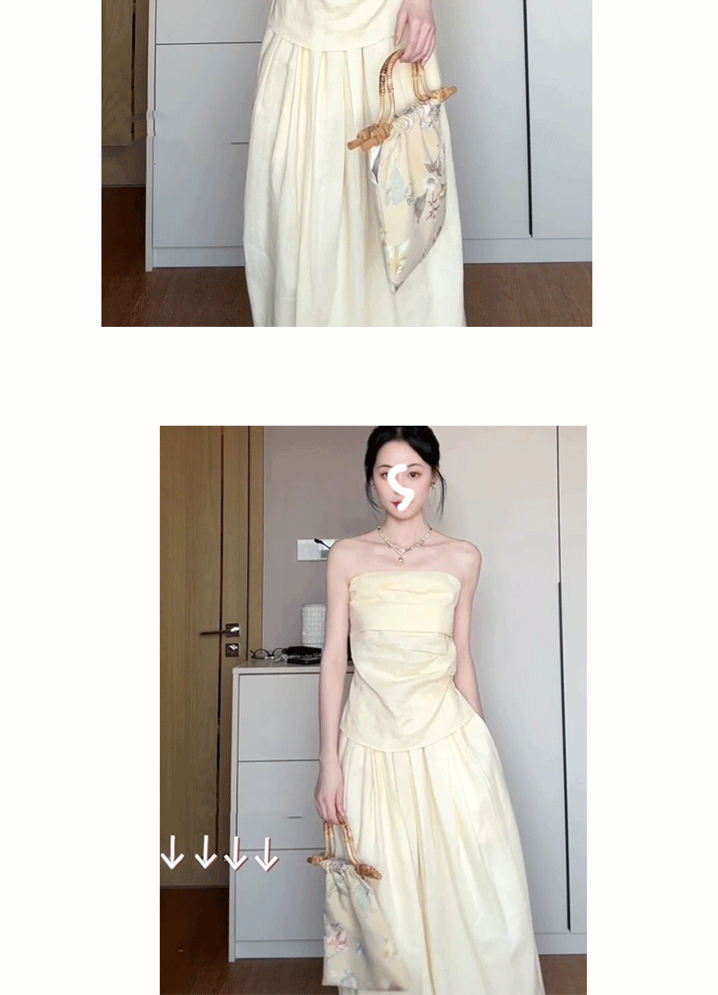 2025春夏季新款韩系套装衬衫抹胸上衣半身裙浅蓝色详情6