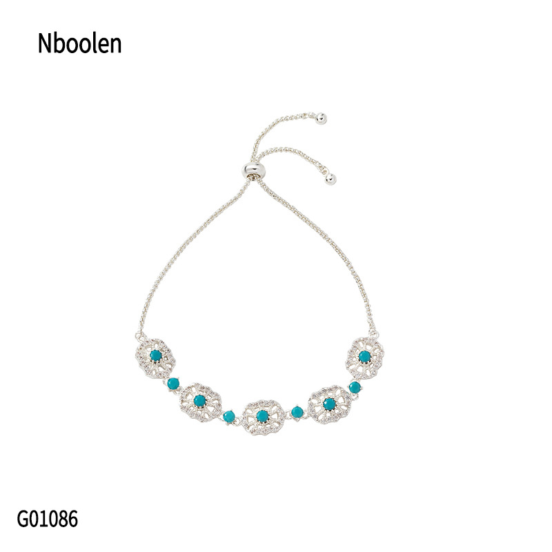 柏伶饰品跨境爆款金属绿松石装饰手链百搭女士配饰时尚小众手饰品详情7