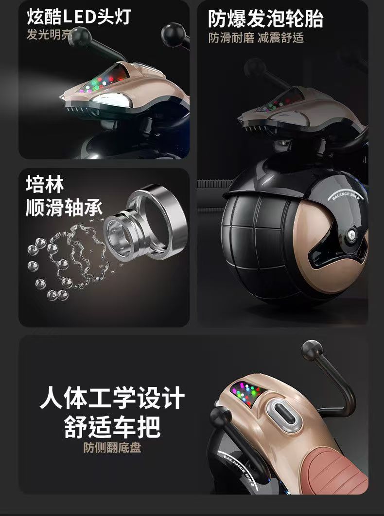 儿童平衡车爆款球形滑行车宝宝两轮炫酷溜溜车宝宝礼物车详情3