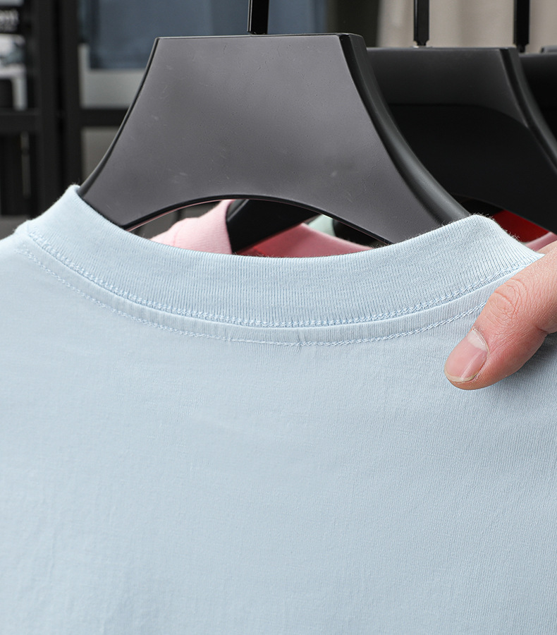 2025夏季新款7A抗菌透气男士短袖t恤14色230克纯棉圆领休闲T恤男详情42