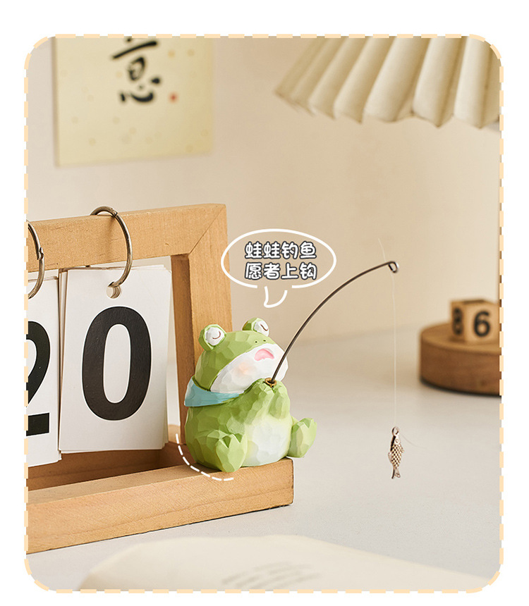 Squinting animal fishing ornaments, desk atmosphere decoration, computer monitor ornaments, small gifts for good luck when coming ashore pic 5