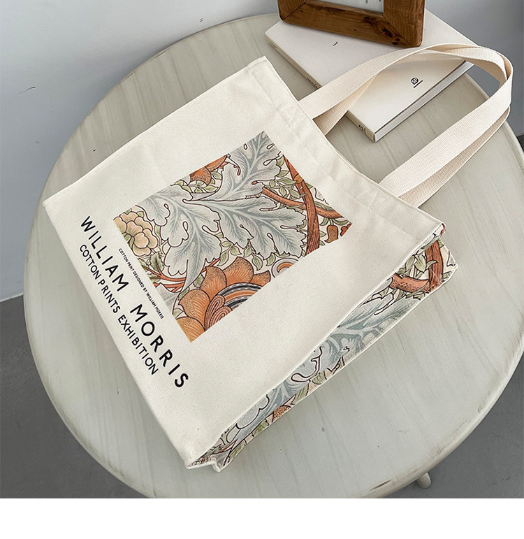 文艺风帆布包包大容量拉链单肩包外出手提袋便当包通勤妈咪包详情4