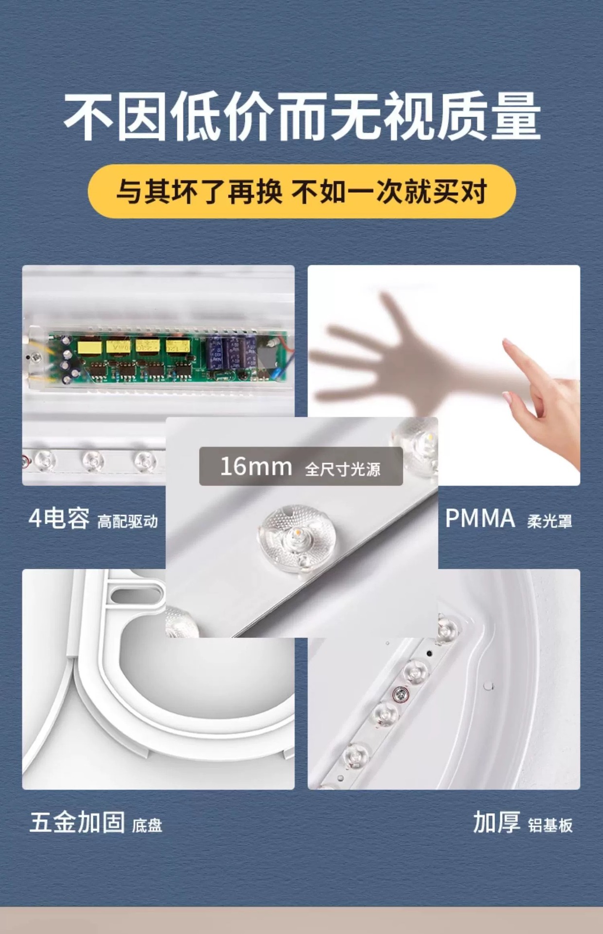 led吸顶灯三防卧室灯现代简约阳台房间灯卫生间圆形房间护眼主灯详情1