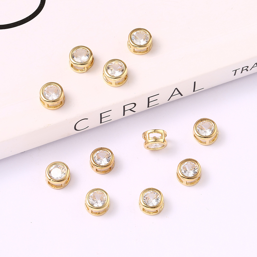 欧美镶金边锆石爱心水滴饰品配件DIY手链项链配饰 可拆卸洞洞鞋扣详情6