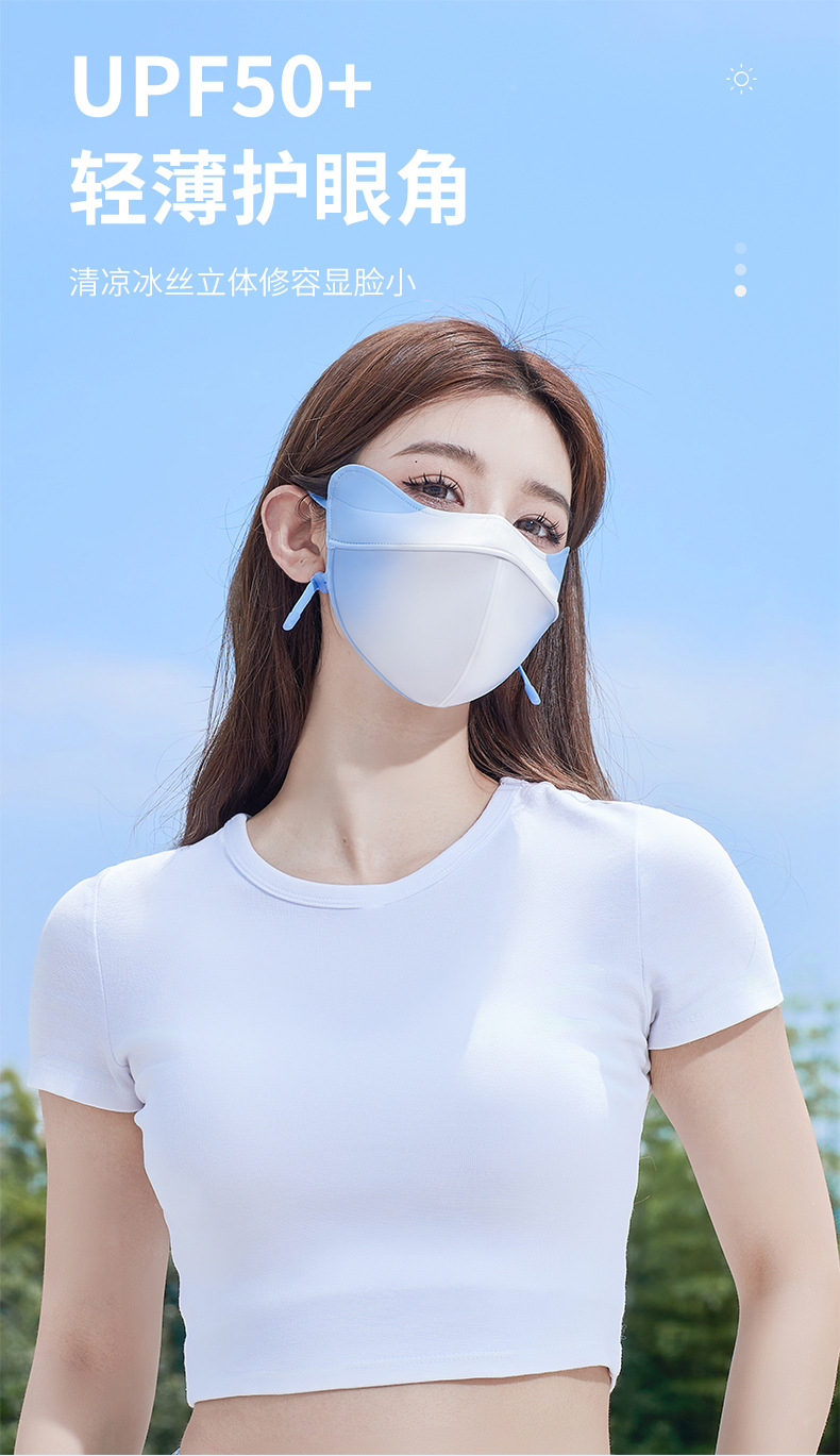 冰丝防晒面罩女性夏季防嗮面罩透气轻薄口罩详情7