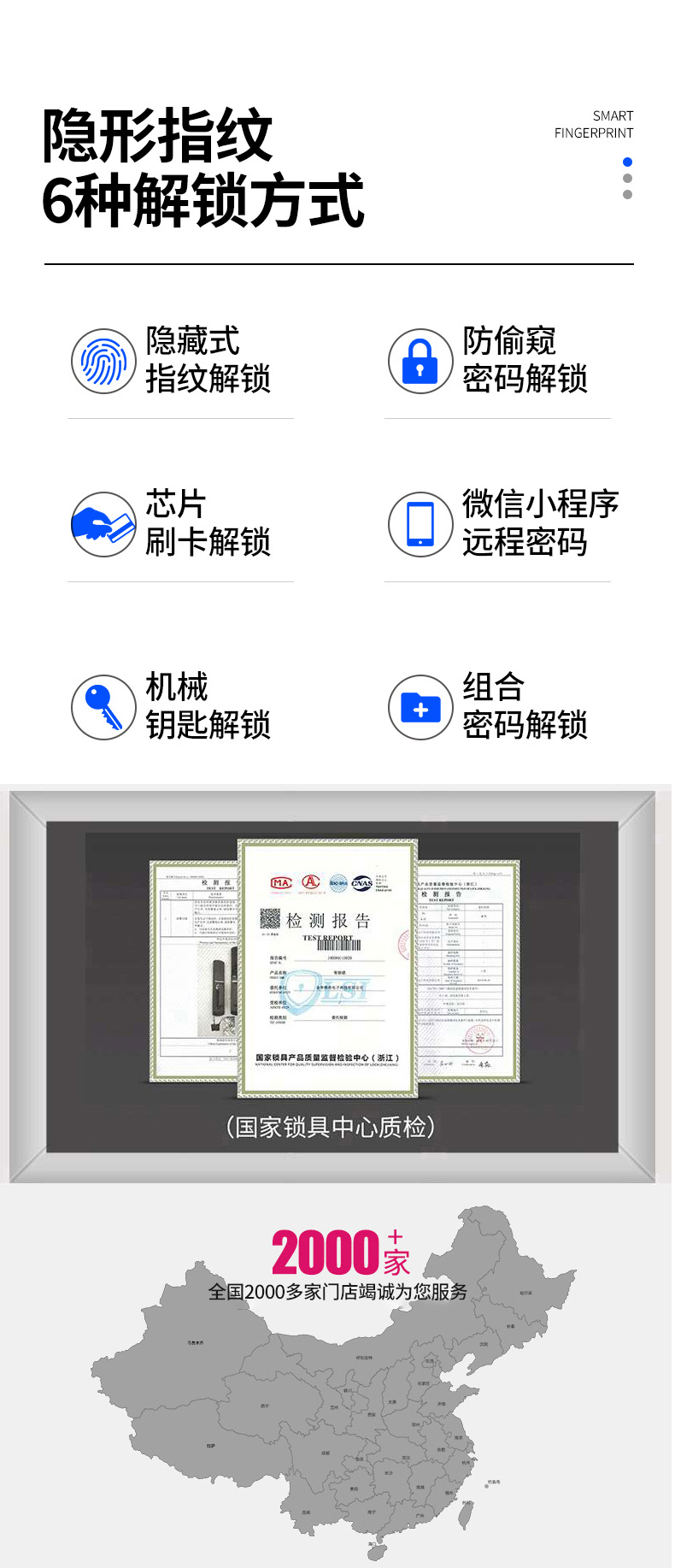 指纹锁密码锁智能锁防盗门木门家用锁人脸识别智能猫眼电子全自动详情2