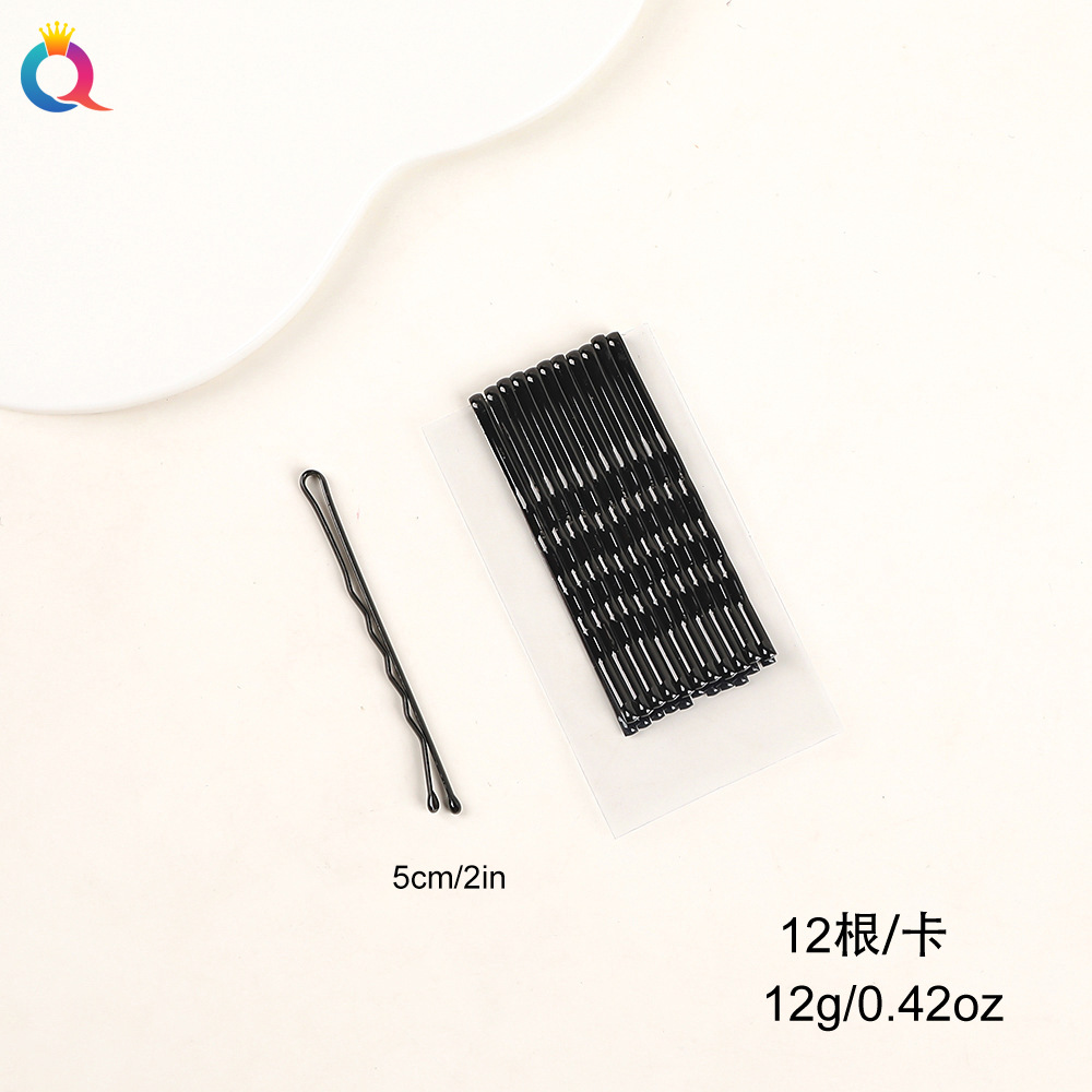 Wholesale of Qiyue Classic black straight clips, durable lacquered hair clips, braided hair clips, broken hair bangs clips and side clips pic 55